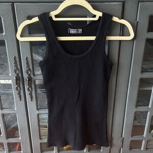 Michael Stars Black Honeycomb Scoop Tank Top